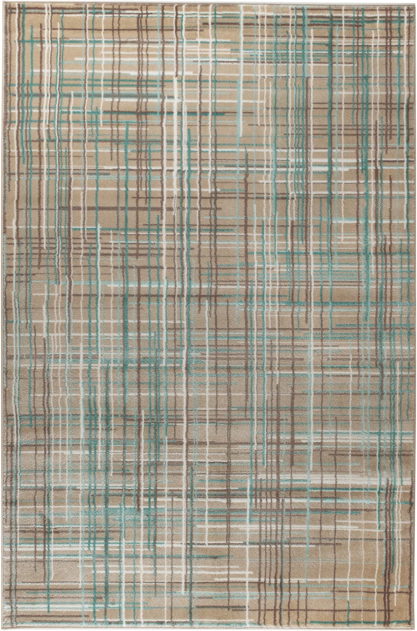 Summit 102 New Taupe Turquoise Area Rug Modern Abstract Many Sizes Available DOOR MAT 22 inch x 35 inch