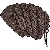 Lilax Cable Knit Slouchy Chunky Stripe Oversized Soft Warm Winter Beanie Hat