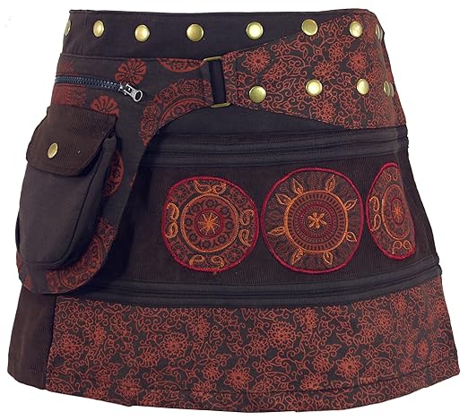 Guru-Shop Cord Wickelrock, Minirock, Kurzer Goa Rock, Cacheur Lang, Damen, Grün, Baumwolle, Size:One Size, Kurze Röcke Altern
