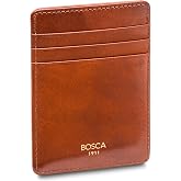 Bosca Old Leather RFID Blocking Front Pocket Wallet with Magnetic Money Clip - Leather Wallet for Men