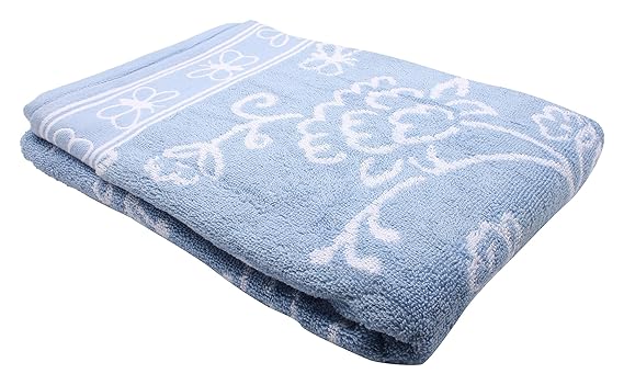 MAFATLAL Perla Cotton Bath Towel - Blue and White