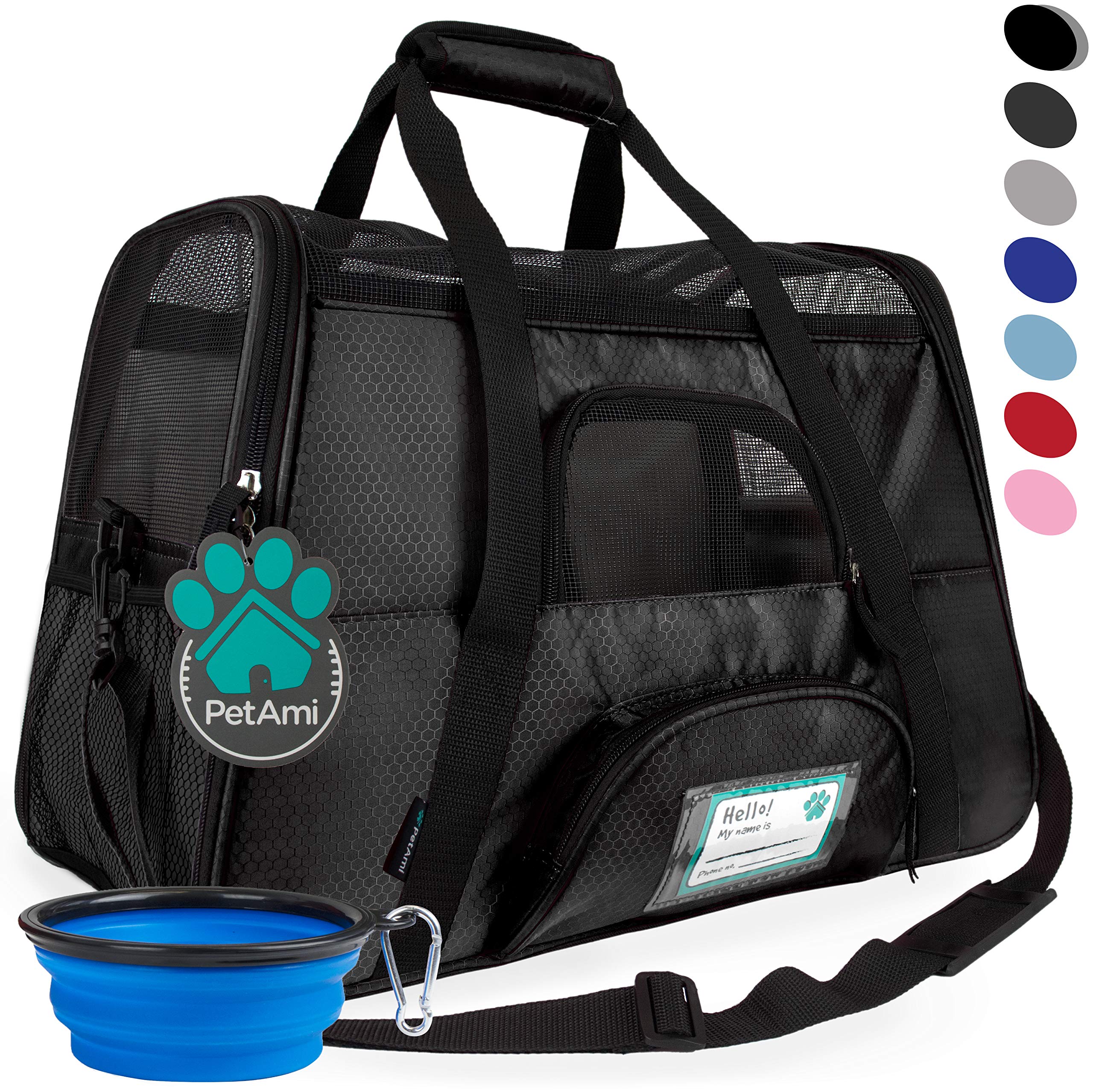 PetAmi Premium Airline Approved Soft-Sided Pet Travel Carrier | Ventilated, Comfortable Design with Safety Features | Ideal for Small to Medium Sized Cats, Dogs, and Pets
