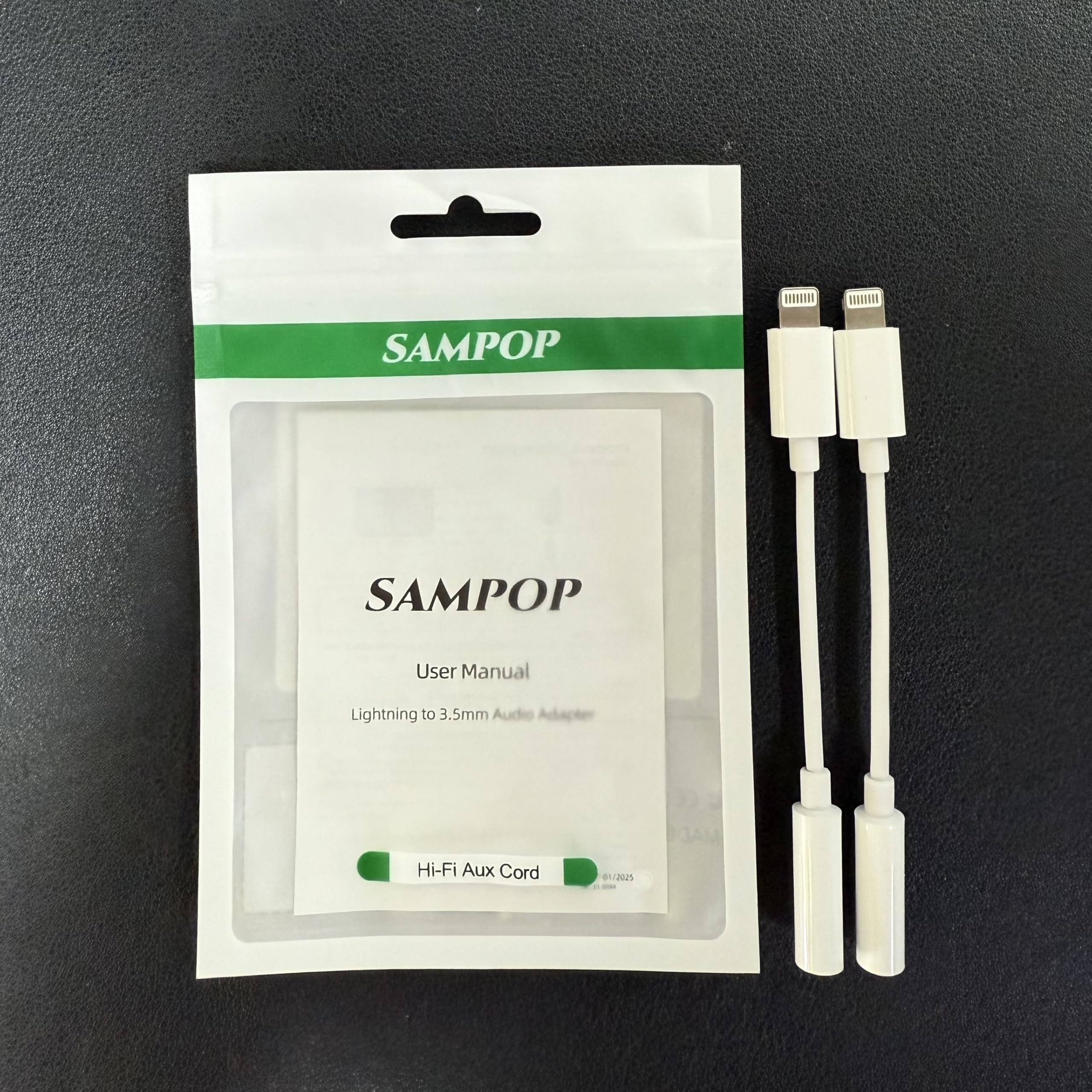 Lightning to 3.5mm Headphone Adapter for iPhone - 2 Pack Hi-Fi iPhone Aux Adapter Converter Jack Dongle Audio Cord for Apple iPhone 14 13 12 11 X XS White - with Microphone