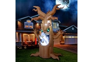 Joiedomi 7 Ft Halloween Inflatables Decorations Outdoor Blow Up Halloween Yard Decors Halloween Animatronics Tree with Built-in LEDs Halloween Inflatable Ghost Decoration Halloween Party Supplies