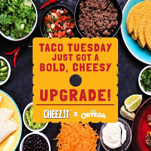 ORTEGA CHEEZ-IT FLAVORED TACO SHELLS, HARD TACO SHELLS MADE WITH CHEEZ-IT FLAVOR, 10 COUNT, 4.6 OUNCE
