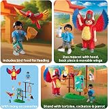 Playmobil Animals & Friends Zoo Mascot Parrot Costume with Birds view 4