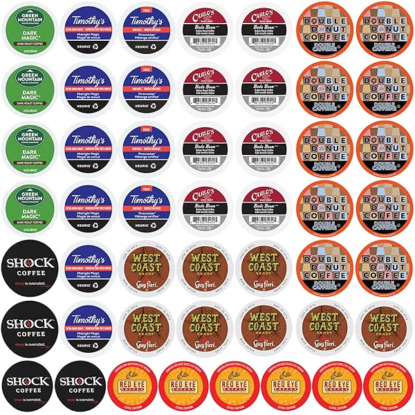 PERFECT SAMPLERS EXTRA CAFFEINE EXTRA BOLD COFFEE SINGLE SERVE CUPS FOR KEURIG K CUP BREWERS 1.0 & 2.0 VARIETY PACK SAMPLER (50COUNT)
