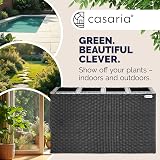 Casaria Flower Box 4 Inner Pots Polyrattan Rectangular Planter Black view 4
