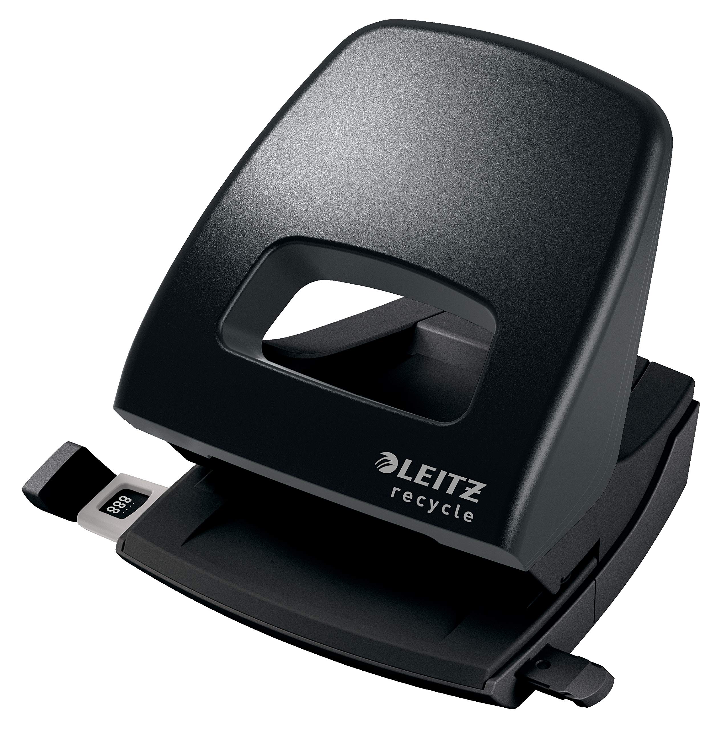 Leitz Hole Punch, 30 Sheets, Guide Bar with Format Markings, 100% Recyclable, Eco Friendly, NeXXt Recycle Range, 50030095, Black