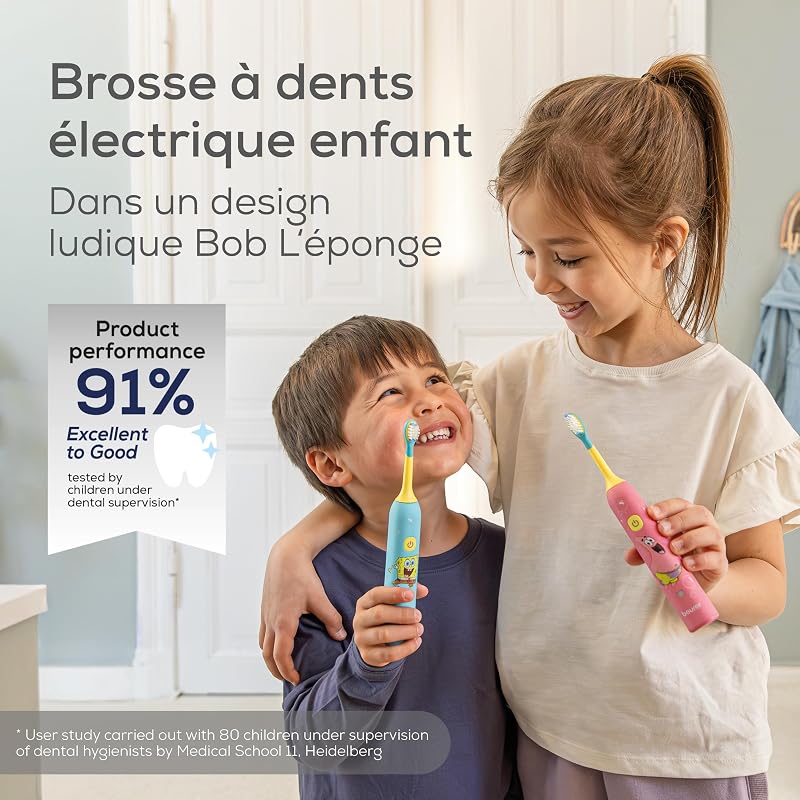 SC 11 Aqua Blue Bob L'éponge brosse à dents électrique pour enfants
