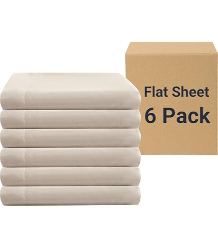 6-Pack Twin Flat Sheets - Premium Soft Brushed Microfiber, Anti-Shrink & Fade Resistant (Burnt Orange)