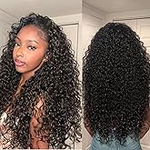 Frodio Curly Half Wig 26 Inches Veralux&trade; Fiber Blend Human Hair Headband Wig 3 in 1 Shaggy Wave Flip Over Drawstring Wig 200% Density Natural Black Ready to Go Glueless Wig for Women