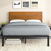 ZINUS Paul Metal and Wood Platform Bed Frame / No Box Spring Needed / Wood Slat Support / Easy Assembly, Queen