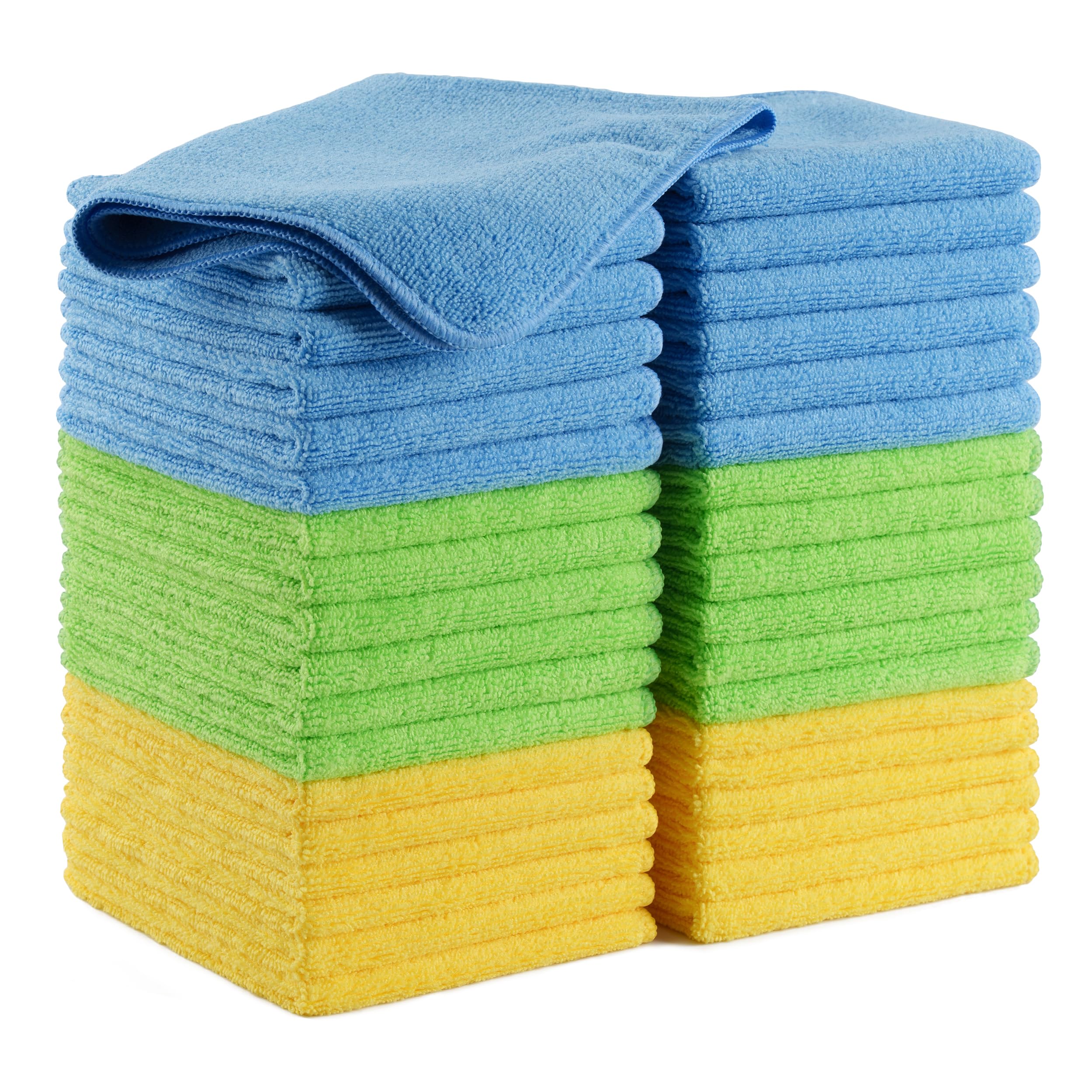 POLYTE Microfibre Cleaning Cloth 30x40 cm, Blue, Green, Yellow (36)