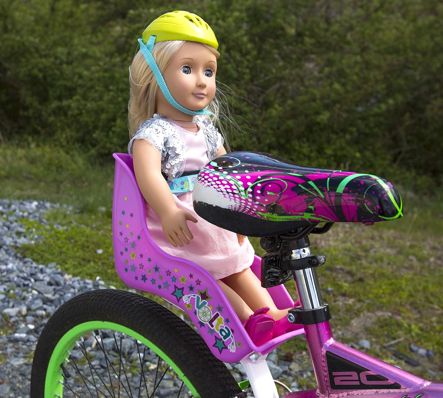 doll bike seat and helmet