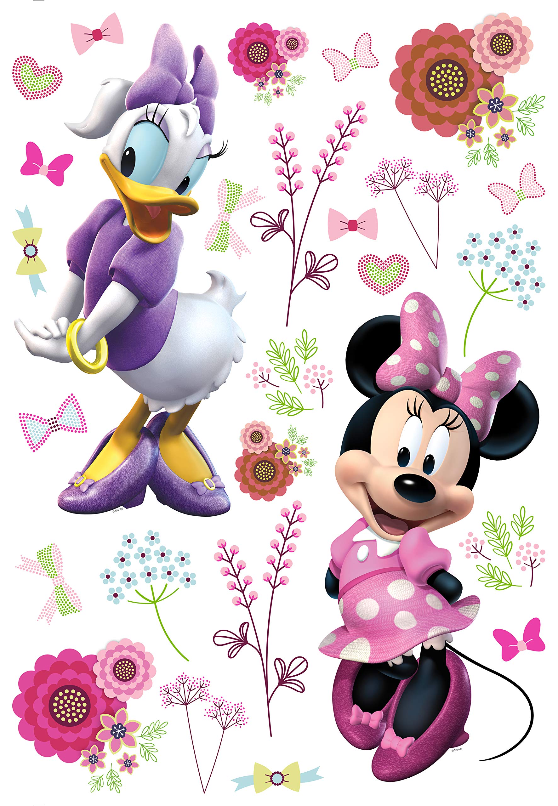 AG Design Minnie and Daisy in Flowers Disney Decorative Stickers for Walls, Furniture and Interior of a Child's Room 42.5 x 65 cm, DK 1736, Multi-Colour, 5 x 65 cm