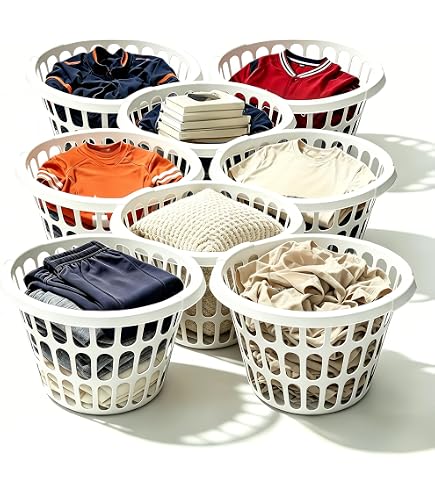 Amazon.com: United Solution White Plastic Laundry Basket, 1 Bushel