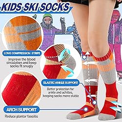 ANTSANG Kids Merino Wool Ski Socks for Girls Boys