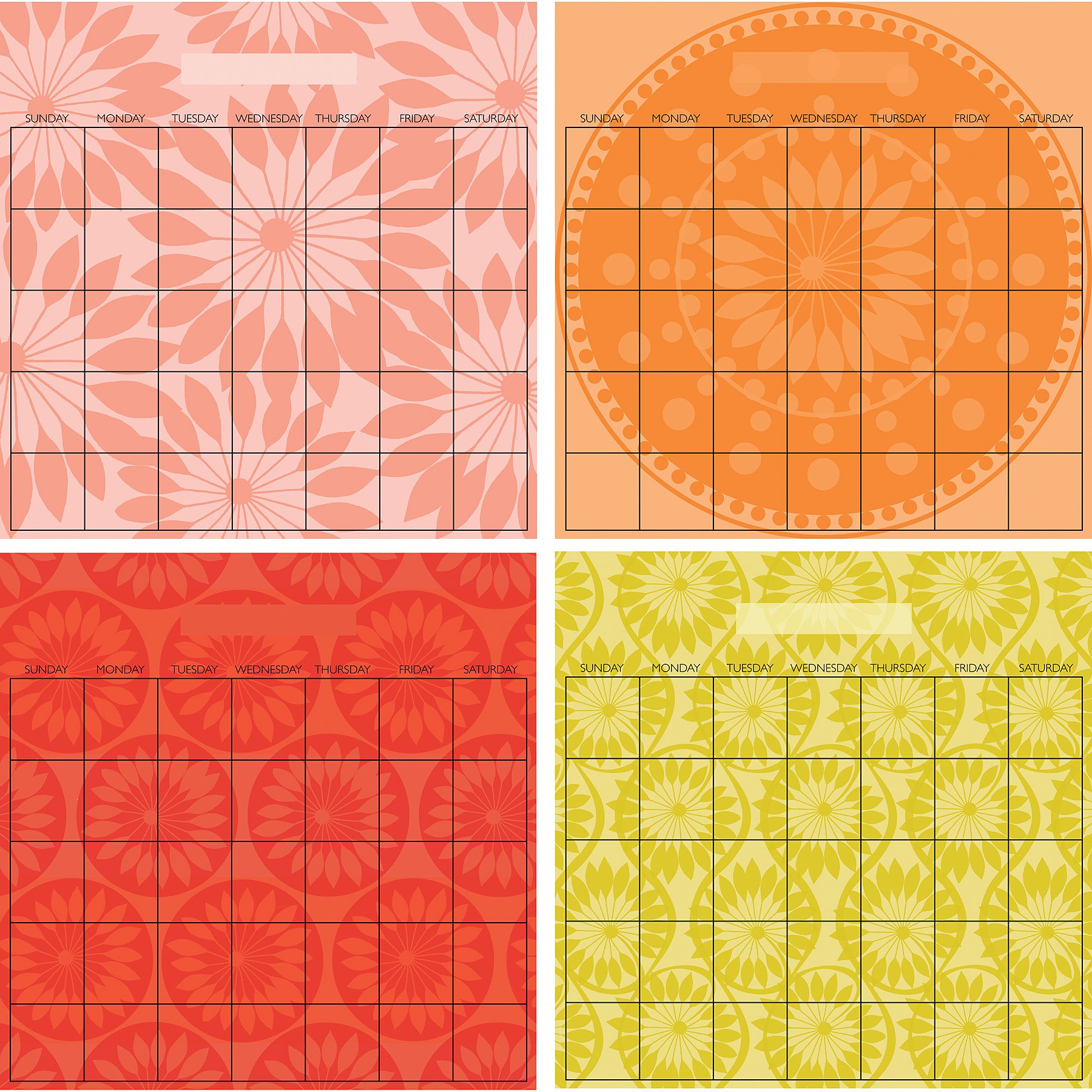 Carnivalé Dry-erase 4 Piece Calendar Decal Set