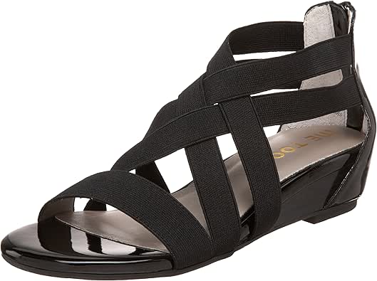 Amazon.com | Me Too Women's Gia Wedge Sandal, Black, 5.5 M US | Platforms & Wedges