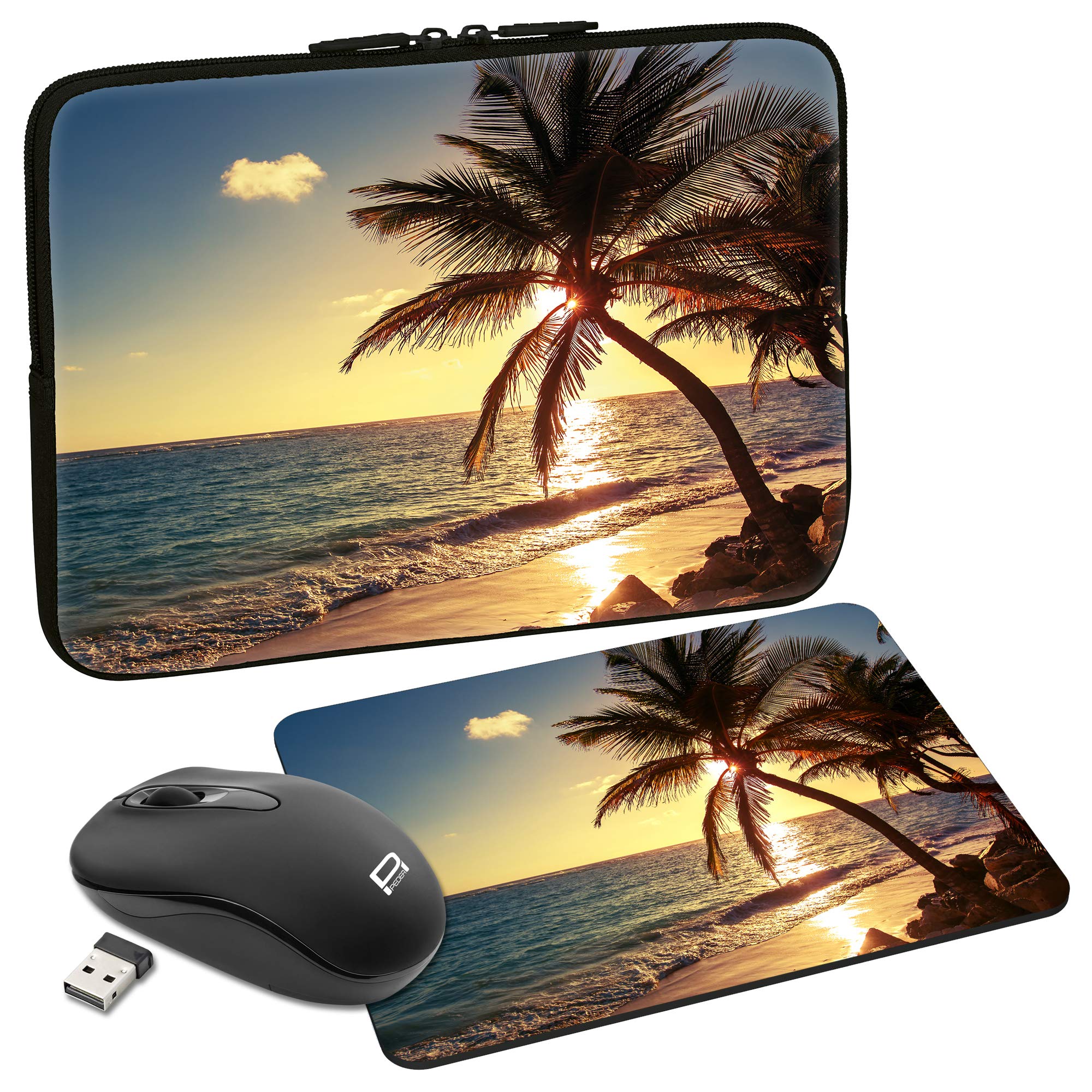 PEDEA Design 13 Bag with Mouse and Pad Beach Design