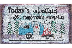OCCdesign Camper RV Travel Trailer Door Mat -Camping Rug Decor for Campervan Caravan Motorhomes Gift for Families Friends Campers -Today's Adventure Tomorrow's Memories