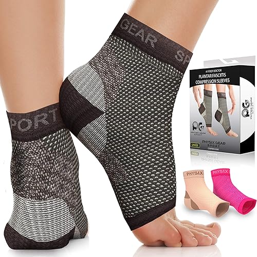 Physix Gear Sport Plantar Fasciitis Socks with Arch Support for