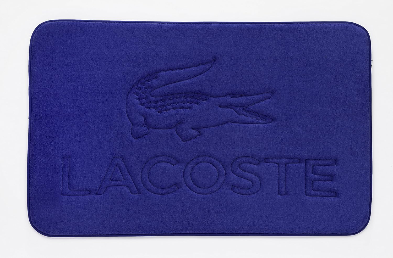 Lacoste Memory Foam Logo Rug, 21"x34", Surf Blue Home
