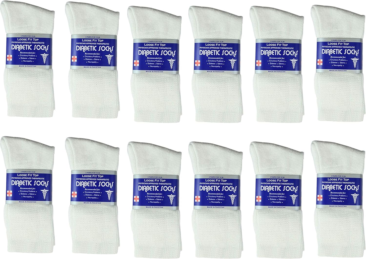 Gelante Unisex Diabetic Crew Socks Physicians Approved 2030D-GRY-12-(10-13): Health & Personal Care