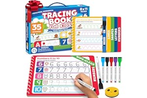 MOMO & NASHI Preschool Learning Activities - Tracing Books for Kids Ages 3-5 - Toddler Handwriting Practice - Letter Tracing for Kids Preschool Kindergarten 3-4, 4-5 - 3 year old boy gift - Gifts for Grandkids