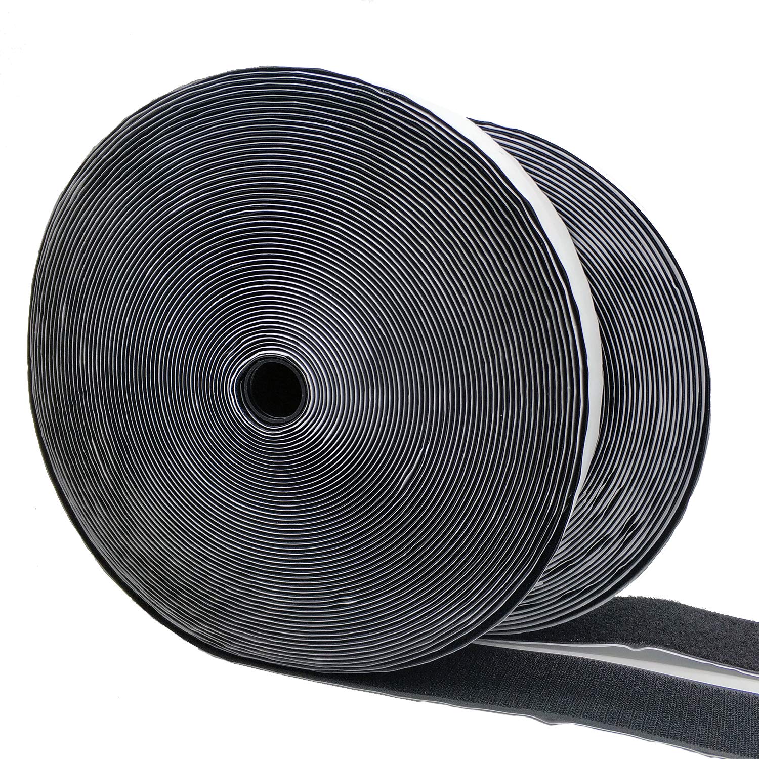 Eroilor 25 Meter (82 ft) Long 50mm (2 inch) Width Hook and Loop Tape Self-Adhesive Tape - Black