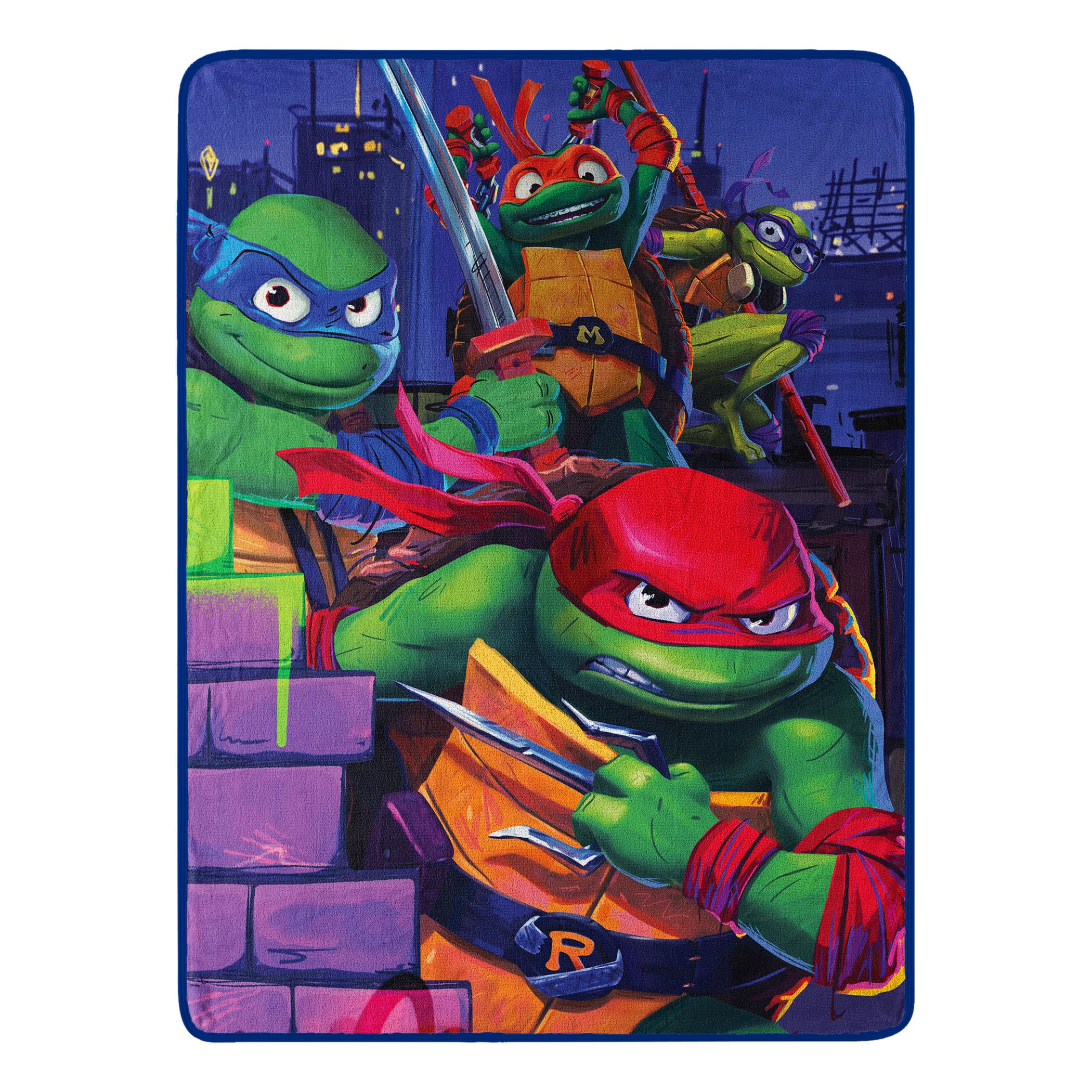 Photo 1 of Northwest Teenage Mutant Ninja Turtles Micro Raschel Throw Blanket, 46" x 60", Mayhem Rules