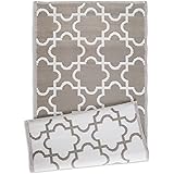 DII Reversible Outdoor Lattice Woven Rug, Runner, 3x6 Ft, Stone