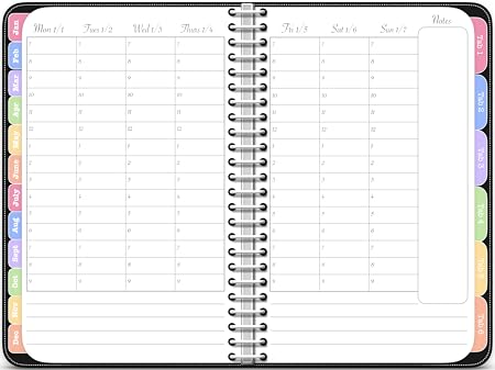 2018 Hourly Planner - The Digital Awesome Planner in Black [Online Code]