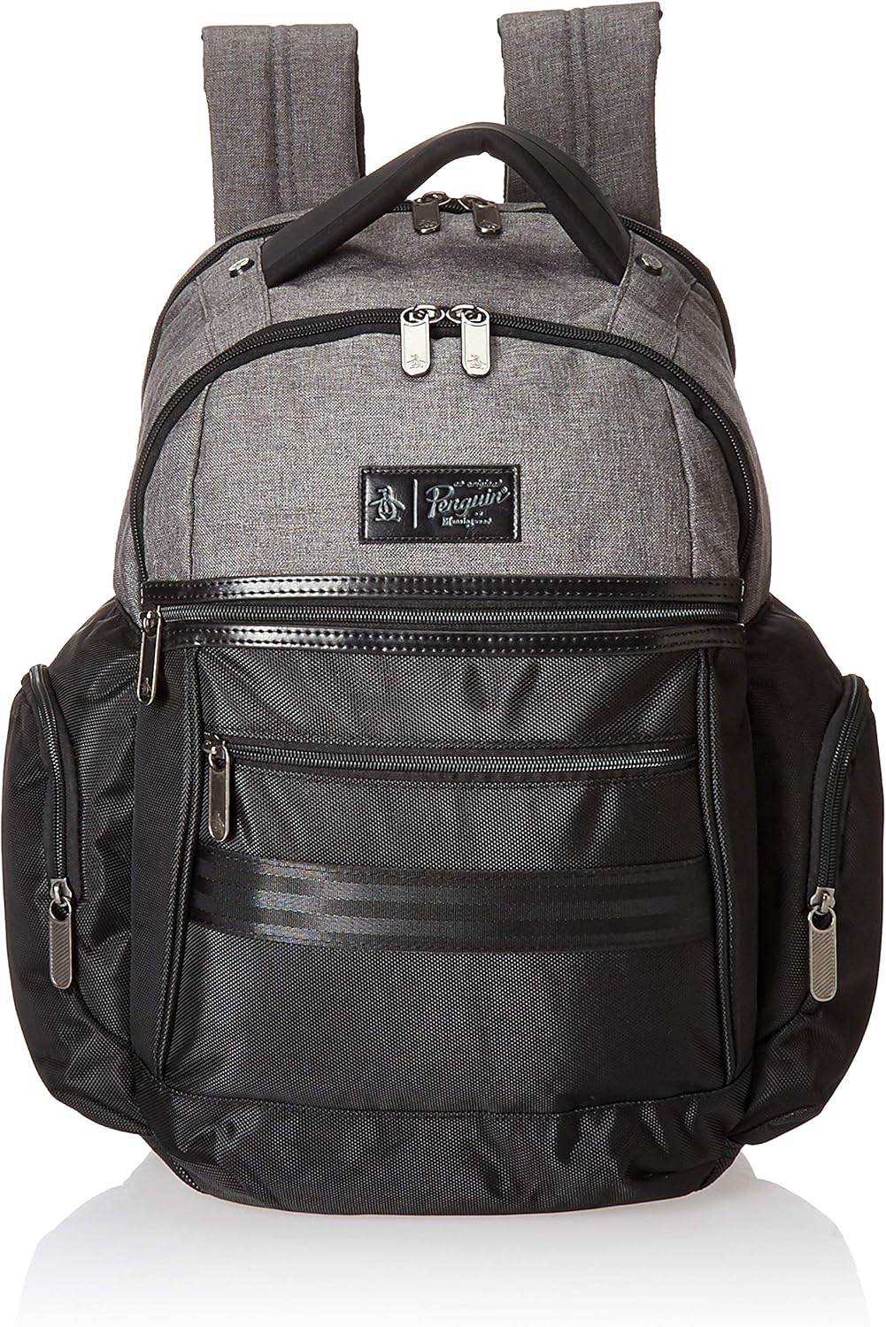 ORIGINAL PENGUIN Classics Backpack Fits Most 15-inch Laptop and Notebook, Black/Grey Crosshatch, One Size