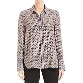 Max Studio Womens Max Studio Women's Spring 2023 Fashion Everyday Collared Long Sleeve Button Down Shirt