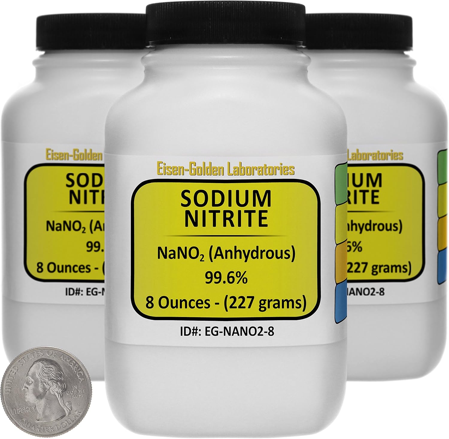Sodium Nitrite [NaNO2] 99.6% ACS Grade Powder 1.5 Lb in Three Space-Saver Bottles USA: Health & Personal Care