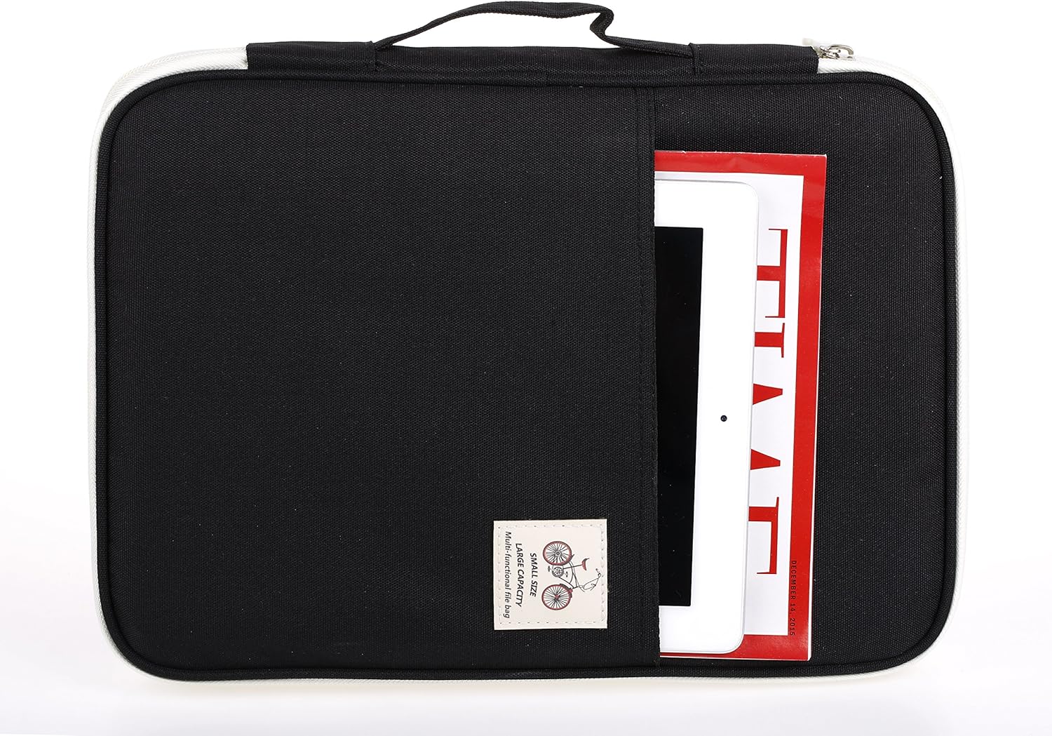 Lazyaunti Zipper Portfolio Organizer A4 Note Pouch-Waterproof Document Bags/Zipper Binder/Paper Case for 12.5" Mac, 12.5"Tablet, Pens, washi Tape, Journals, Sketch Books(Black) : Office Products