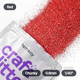 Hemway Red Craft Glitter 100g Chunky Glitter for Resin Nails Cosmetic view 4