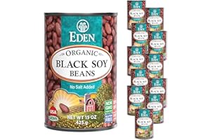 Eden Organic Black Soybeans, 15 oz Can (12-Pack), Complete Protein, No Salt, Non-GMO, Gluten Free, Vegan, Kosher, U.S. Grown, Heat and Serve, Macrobiotic, Soy Beans …