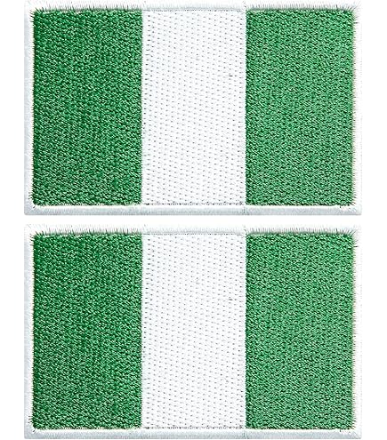 Cypress Collectibles - Nigeria Flag Patch - Premium Embroidered Appliqué - African Country Iron On Patches - Dimensions: 3.5 x 1.75