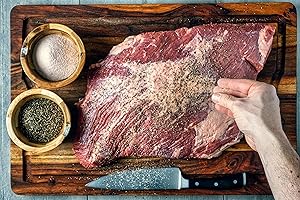 FEEDINGU KOSHER Flat Cut Beef Brisket Trimmed, Kosher Certified Beef, USDA High Choice, Pasture-Raised Grain-Finished Black Angus, Premium Lean Tender First Cut, Ready-to-Cook Brisket for Oven or Smoker