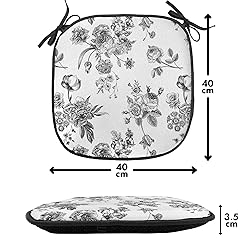 Ambesonne Black and White Chair Seating Cushion Set