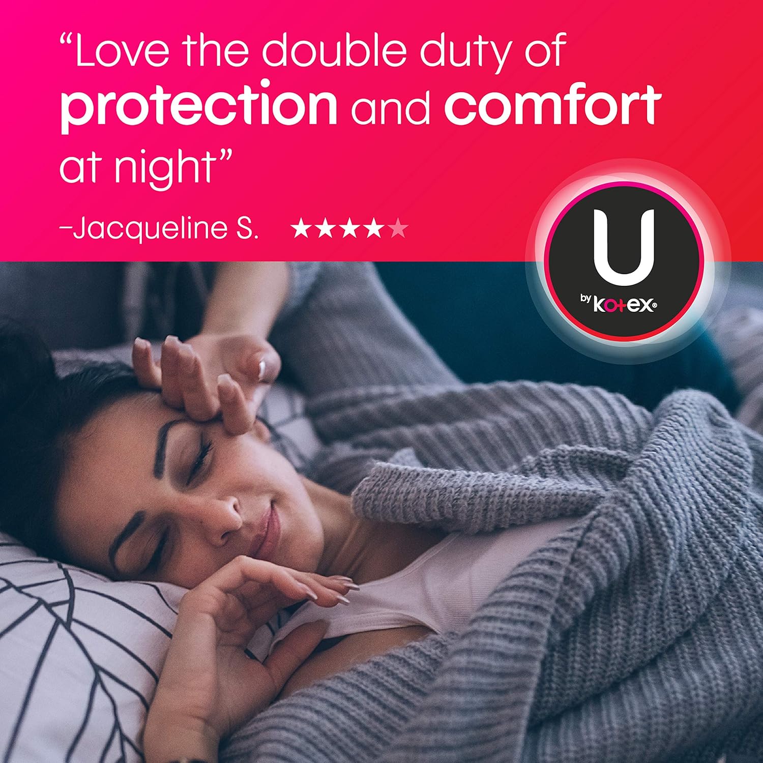 U by Kotex Security Feminine Maxi Pad with Wings, Overnight, Unscented, 112 Count (4 Packs of 28) (Packaging May Vary): Health & Personal Care