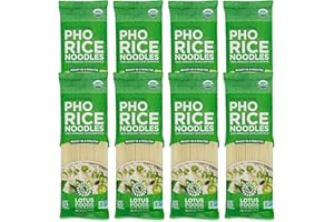 Lotus Foods Organic Traditional Pho Rice Noodles - Gluten Free Pho Noodles, Organic Rice Noodles, Vietnamese Pho Rice Noodles, GF, Vegan, USDA Organic - 8 Oz (Pack of 8)