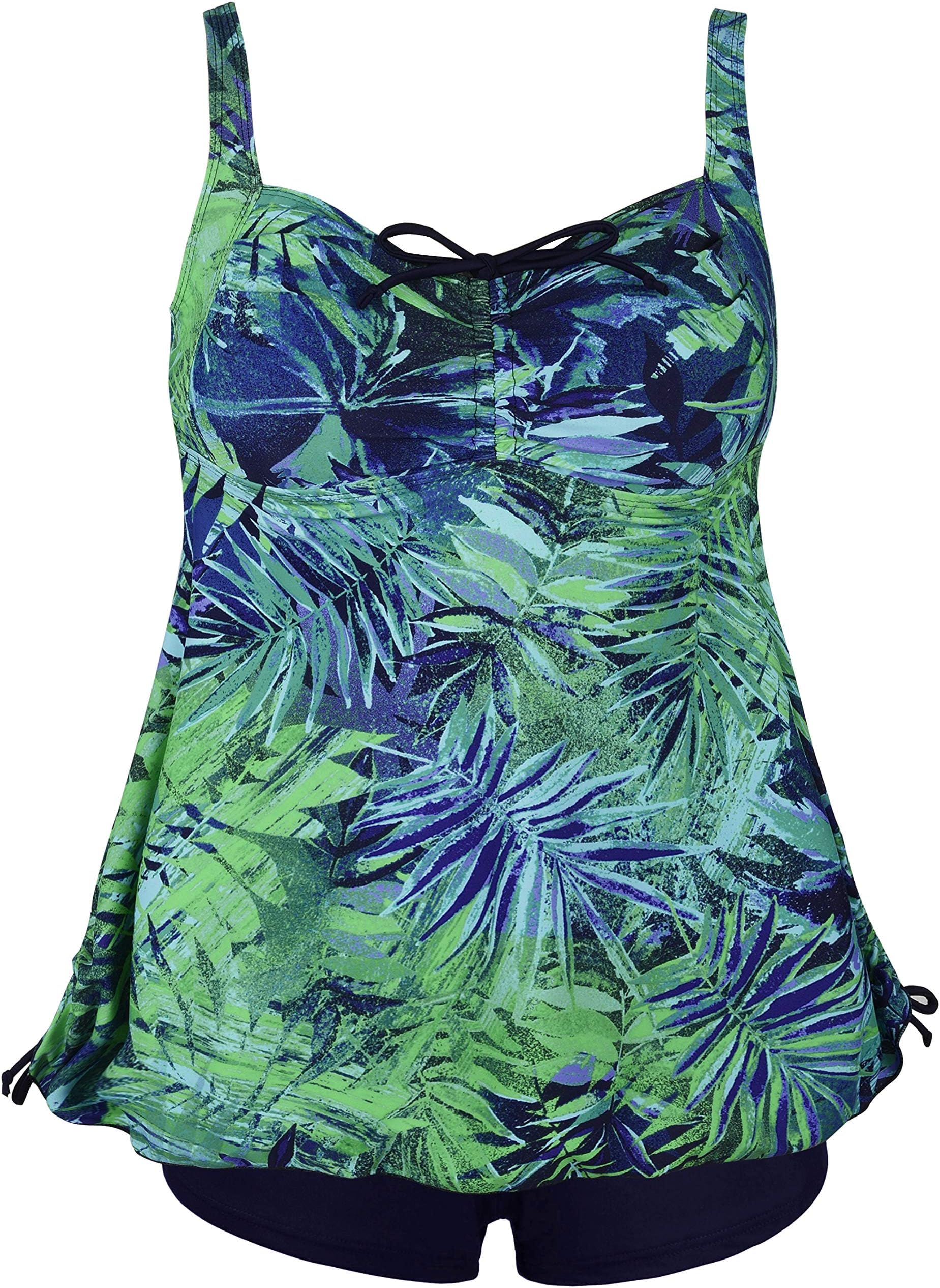 Septangle Women Plus Size Bathing Suits Paisley Print Two Piece Swimsuit