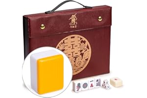 Yellow Mountain Imports Professional Chinese Mahjong Game Set, Double Happiness (Yellow) - with 146 Medium Size Tiles - for C