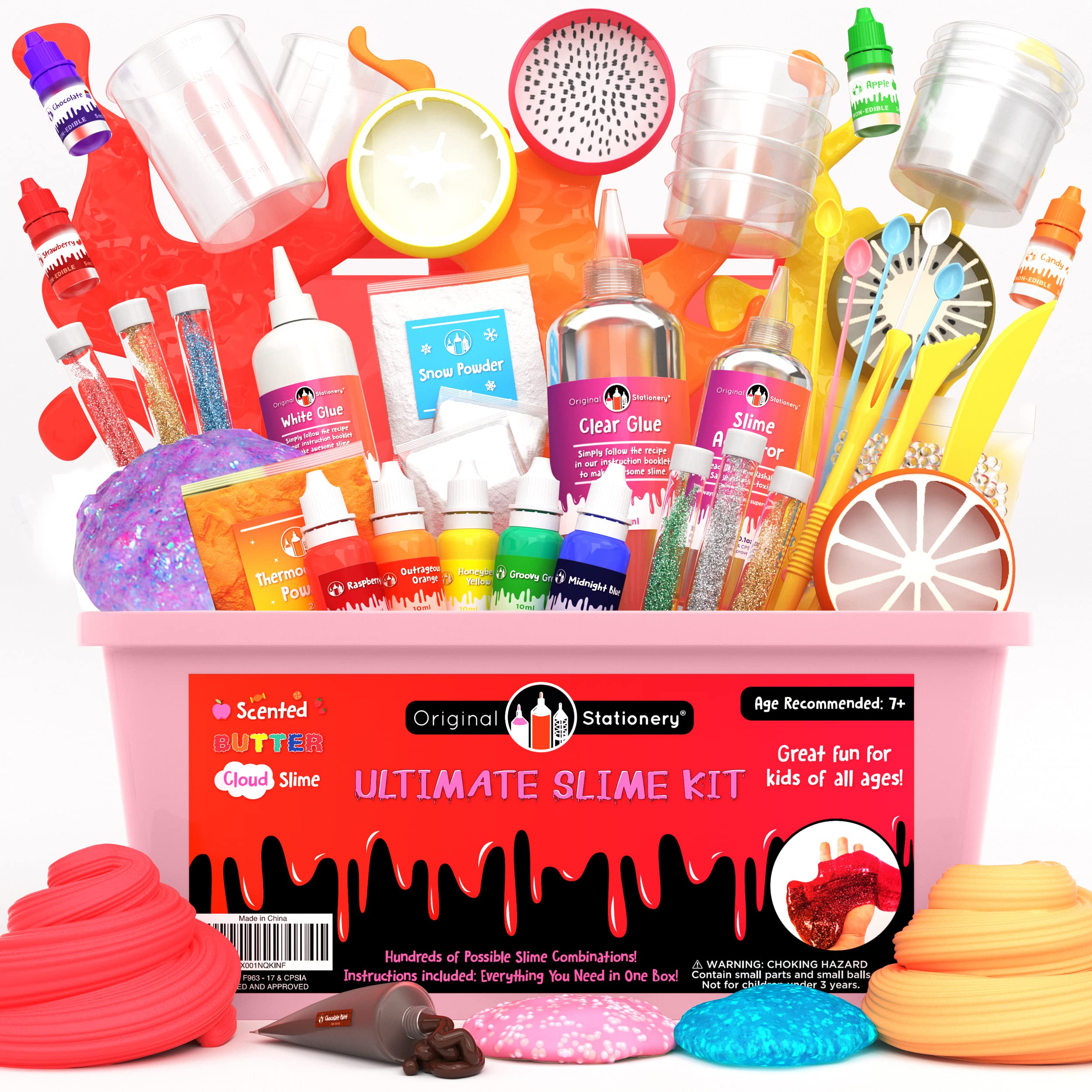 Original Stationery Ultimate Slime Kit, Awesome Pink Slime Kit to Make Fishbowl Slime, Cloud Slime, & More, Amazing Birthday & Xmas Gift Idea for Kids