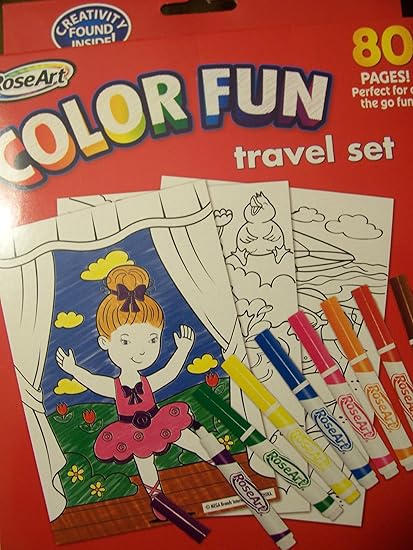 Amazon Com Rose Art Color Fun Travel Set 80 Pages And 8 Washable Markers Toys Games