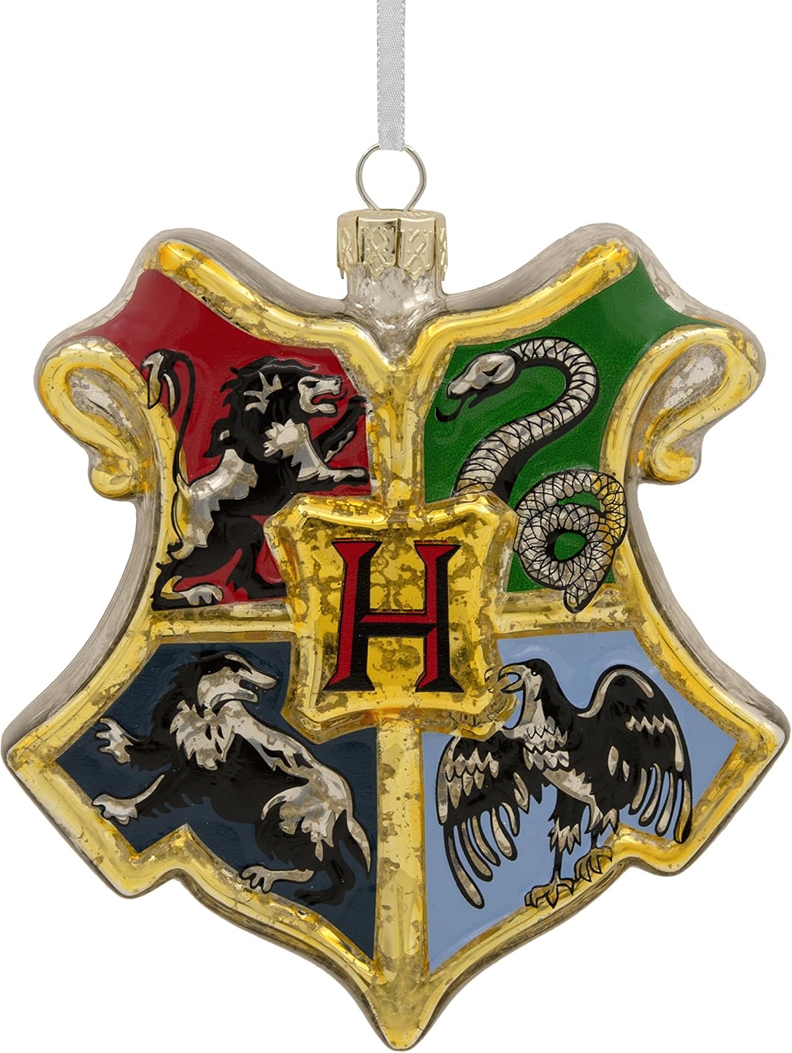 Hallmark Harry Potter Hogwarts Crest Blown Glass Ornament Movies & TV